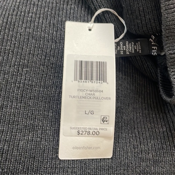 NWT EILEEN FISHER MERINO TURTLENECK TOP IN RESPONSIBLE WOOL - Picture 14 of 16